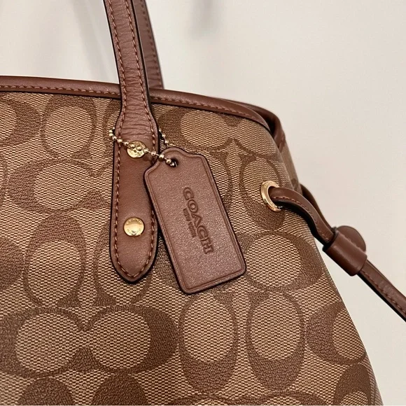 COACH Drawstring Carryall In Signature Canvas - Picture 4 of 15